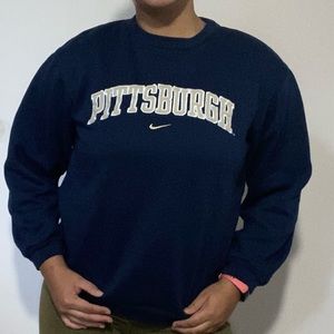 Nike University of Pittsburgh Navy and Gold  “Pittsburgh” Large Crew Neck.